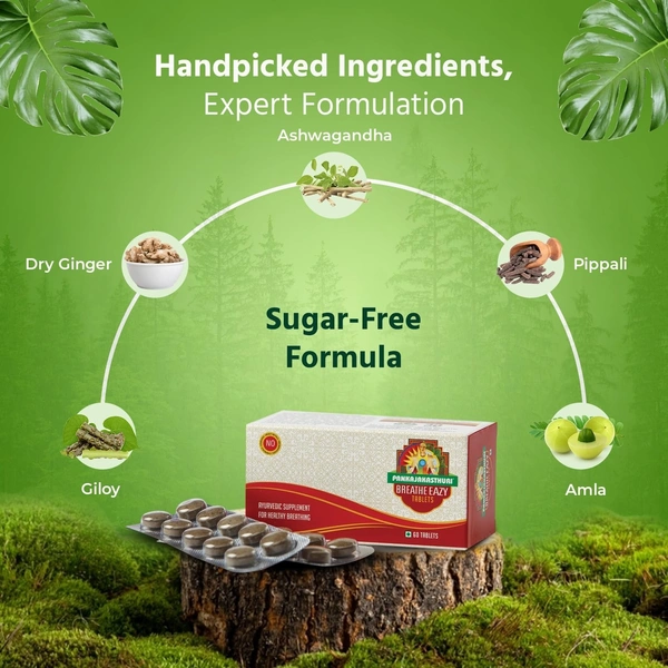 PANKAJA KASTHURI HERBALS Breathe Eazy Tablet - Pankaja - 60 Tablet