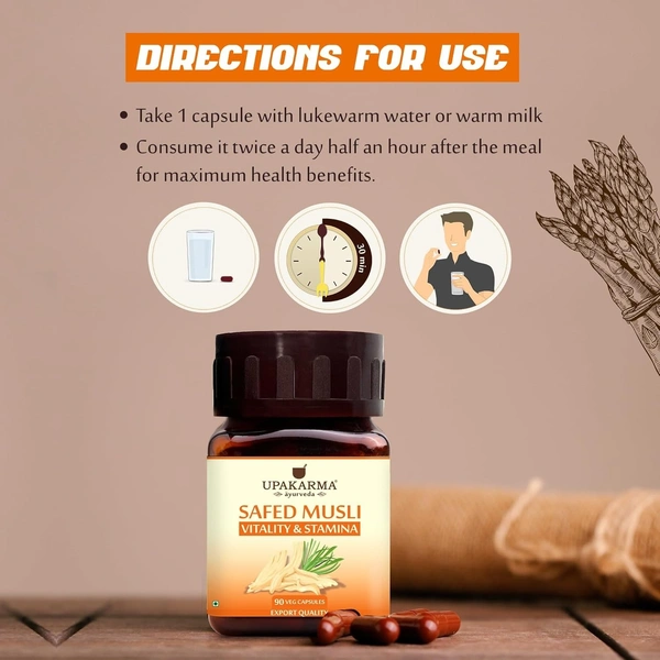 MANKIND PHARMA Ayurveda Safed Musli Veg Capsule - Upkarma - 90Capsules