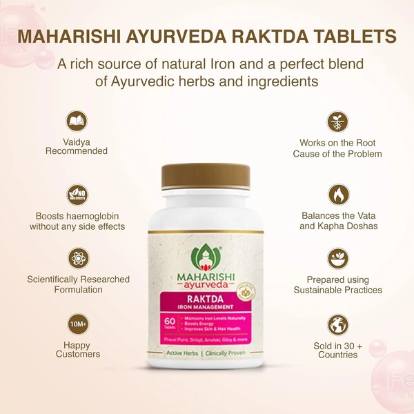 MAHARISHI AYURVEDA  Raktda Tablet - Maharishi - 60Tablets