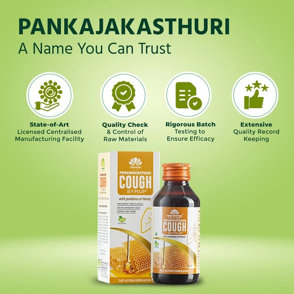 PANKAJA KASTHURI HERBALS Cough Syrup Honey - Pankaja - 100ml