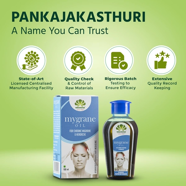 PANKAJA KASTHURI HERBALS Mygrane Oil - Pankaja - 100ml