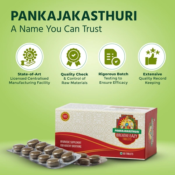 PANKAJA KASTHURI HERBALS Breathe Eazy Tablet - Pankaja - 60 Tablet
