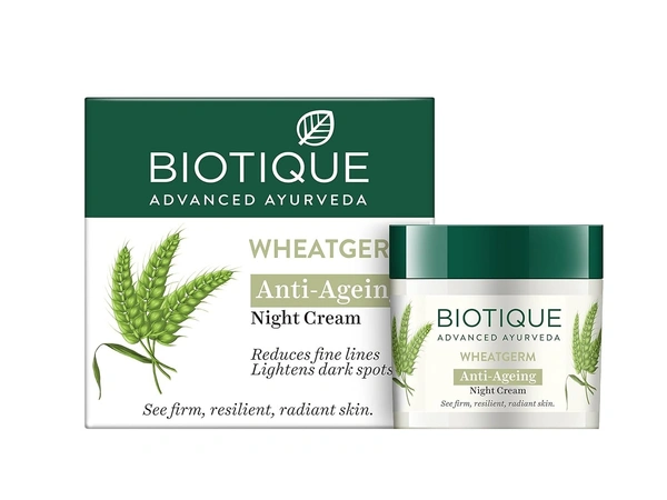 BIOTIQUE Wheat Germ Anti-Ageing Night Cream - Biotique - 50gm