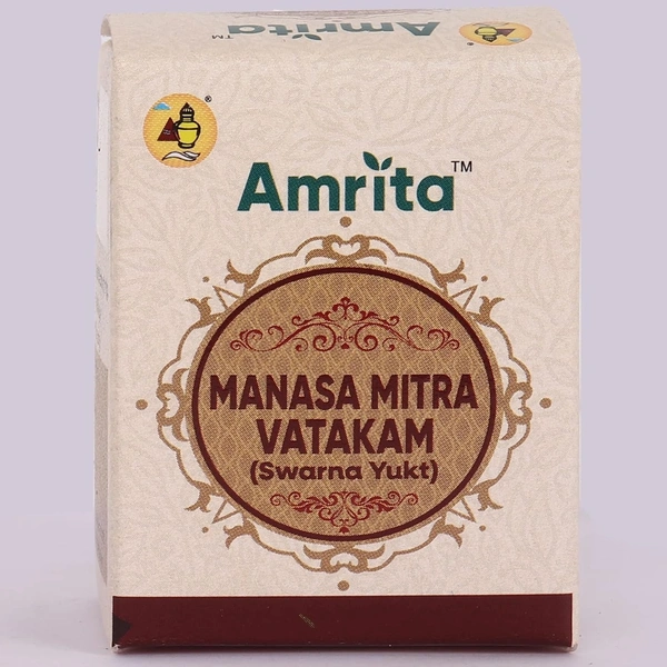 AMRITA DRUG  Manasa Mitra Vatakam With Swarna Bhasma-Amrita Drug  - 100 Tablet