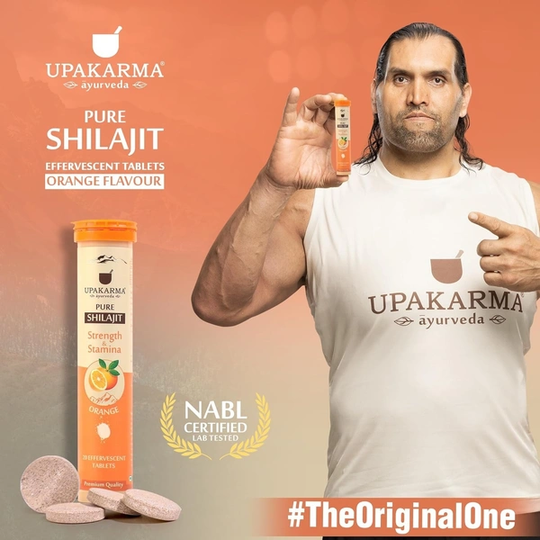 MANKIND PHARMA Pure Shilajit (Orange) Effervescent - Upakarma - 20Tablets