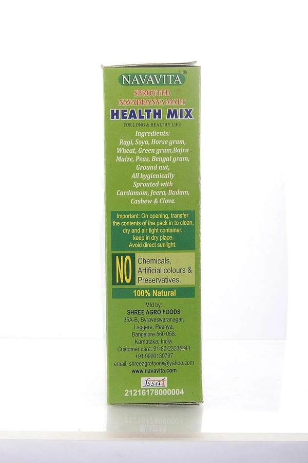 SHREE AGRO FOODS Navavita Sprouted Navadhanya Malt - Shree  - 500Gm