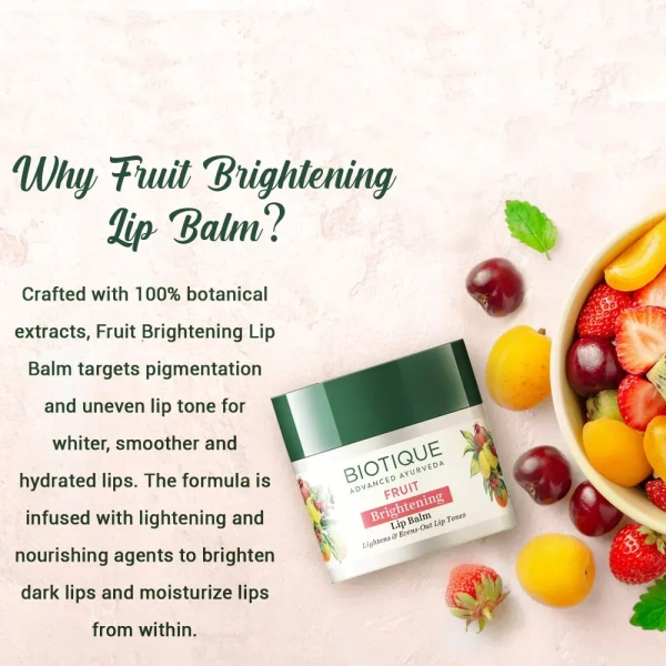 BIOTIQUE fruit brightening lip balm - Biotique - 12gm