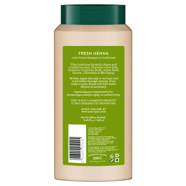 BIOTIQUE Fresh henna colour protect shampoo & conditioner- Biotique - 340ml