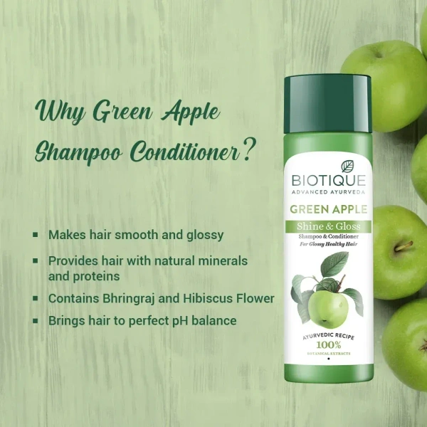 BIOTIQUE Green Apple Shampoo/Conditioner - Biotique - 340ml
