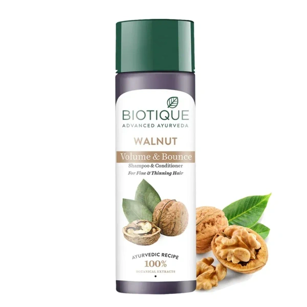 BIOTIQUE Walnut volume & bounce shampoo and conditioner- Biotique - 120ml