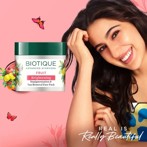 BIOTIQUE Fruit Brightening Depigmentation & Tan Removal Face Pack - Biotique - 100g