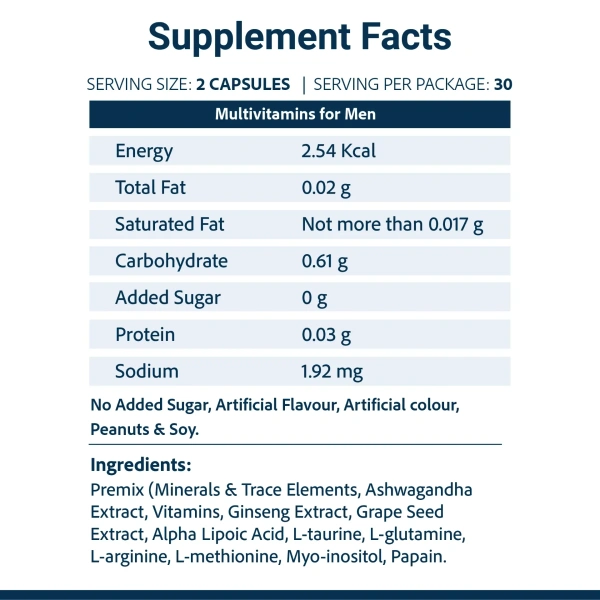 SRI SRI TATTVA  He'S Active Multivitamin Capsules - Sri Sri - 60 Capsules