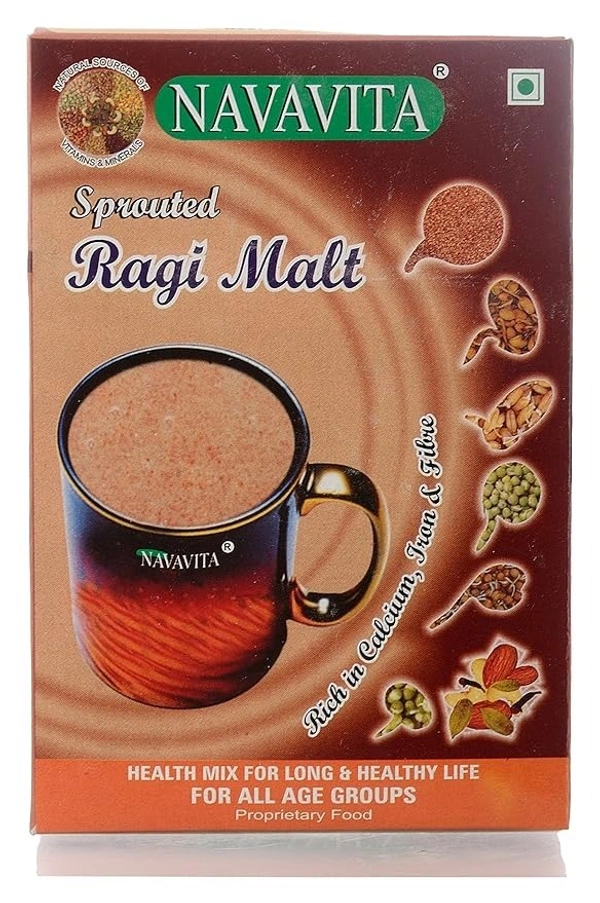 SHREE AGRO FOODS Navavita Sprouted Ragi Malt - Shree  - 500Gm