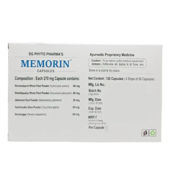 PHYTO MARKETING PVT. Memorin Capsule - Phyto  - 30 Capsules