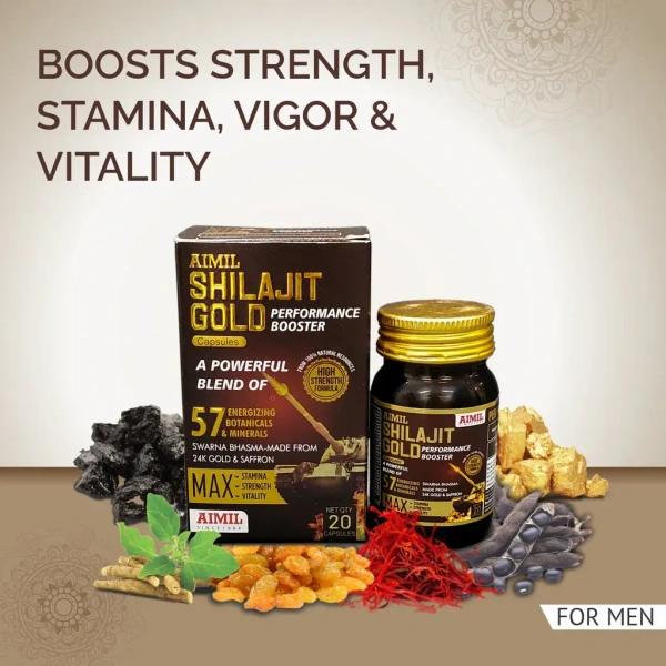 AIMIL PHARMACEUTICAL Shilajit Gold Capsules Aimil - 20 Capsule