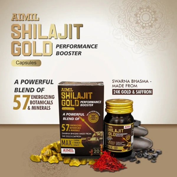 AIMIL PHARMACEUTICAL Shilajit Gold Capsules Aimil - 20 Capsule