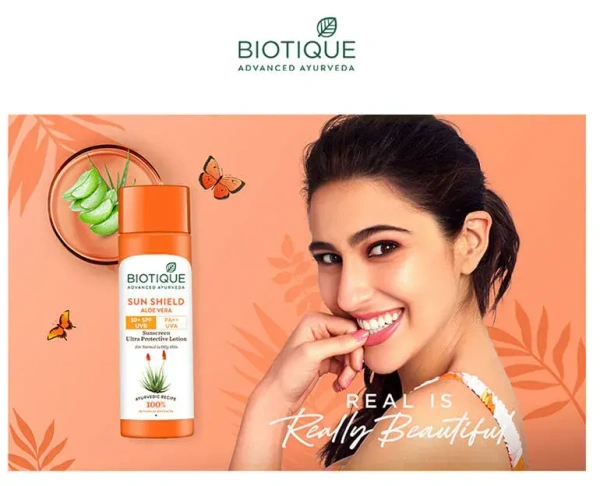 BIOTIQUE Sun shield aloe vera 75+spf sunscreen lotion - Biotique - 190ml