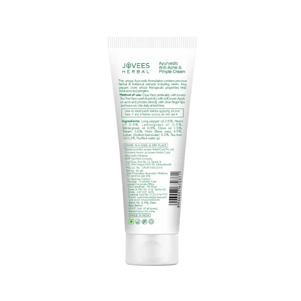 JOVEES HERBAL CARE Anti Acne And Pimple Cream - Jovees - 60g