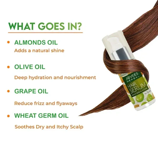 JOVEES HERBAL CARE Hair Serum With Grape Seed & Almond Oil - Jovees - 60ml