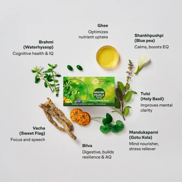 Kerala Ayurveda Brahmi Pearls Capsule - Kerala  - 40Capsules