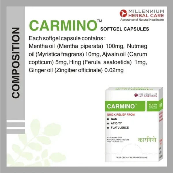 MILLENIUM HERBALS Carmino Capsule - Millennium - 10Capsules