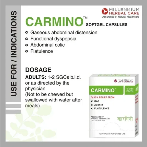 MILLENIUM HERBALS Carmino Capsule - Millennium - 10Capsules