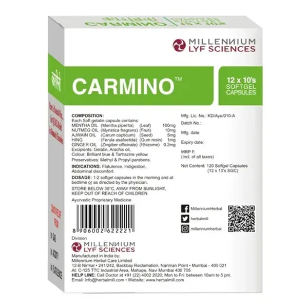 MILLENIUM HERBALS Carmino Capsule - Millennium - 10Capsules
