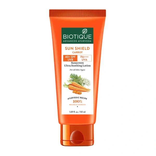 BIOTIQUE Sun shield carrot 40+spf sunscreen lotion - Biotique - 50ml