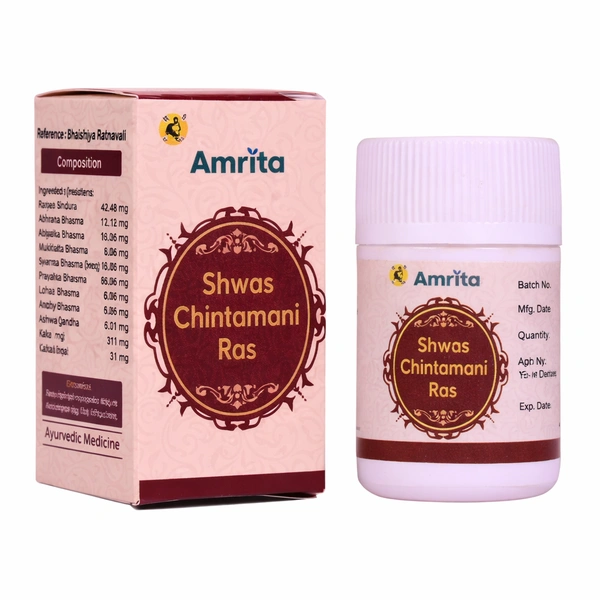 Amrita Shwas Chintamani Ras Gold Tablets - 10 Tab