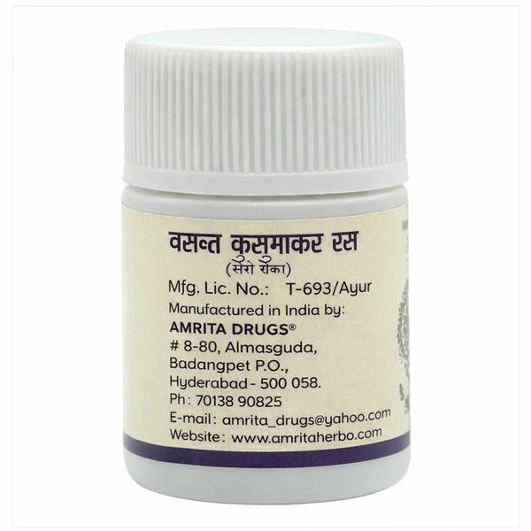 AMRITA DRUGS Vasant Kusumakar Ras (Without Gold) - Amrita - 30 Tablet