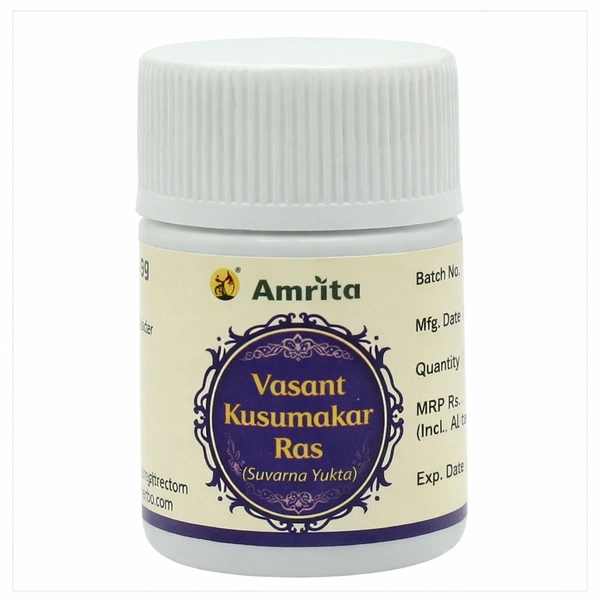 AMRITA DRUGS Vasant Kusumakar Ras (Without Gold) - Amrita - 30 Tablet