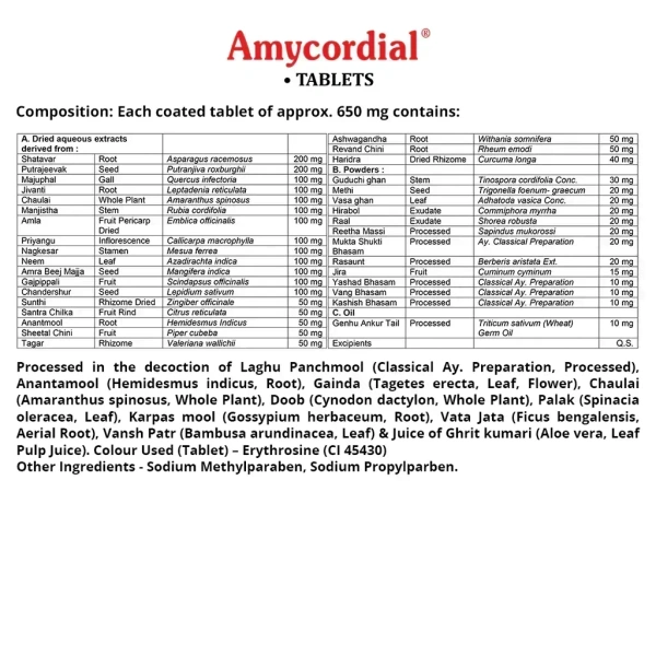 AIMIL PHARMACEUTICAL Amycordial Tablets - Aimil  - 30 Tablet