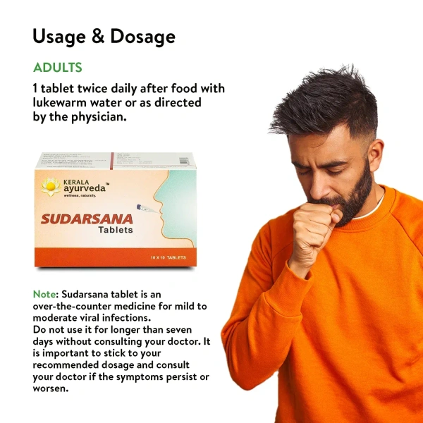  Kerala Ayurveda Sudarshana Tablets - Kerala  - 100Tablets