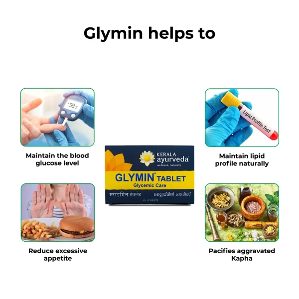  Kerala Ayurveda Glymin Tablets - Kerala  - 100Tablets
