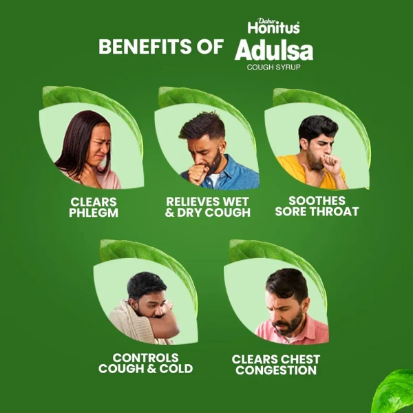 DABUR INDIA LIMITED Honitus Adulsa Cough Syrup - Dabur - 200ml