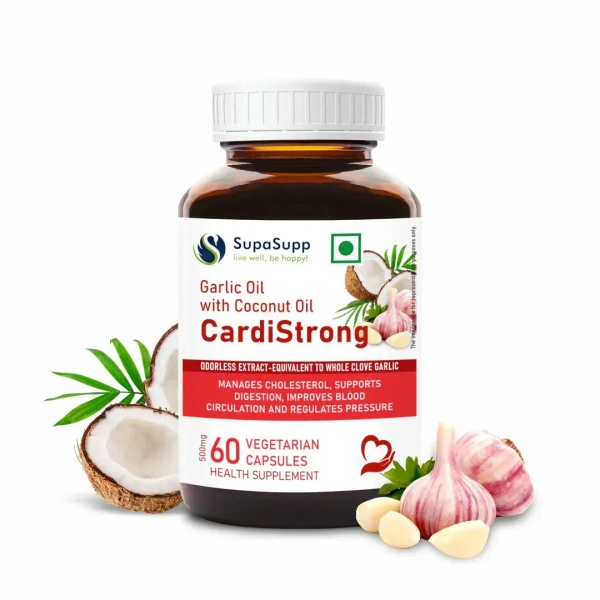 SRI SRI AYURVEDA Cardi Strong (Garlic Oil With Coconut Oil) - Sri Sri - 60 Capsules