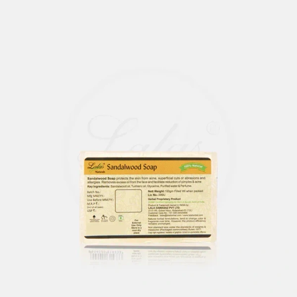 LALA DAWASAZ PVT LTD Sandalwood Handmade Soap - Lalas - 100G