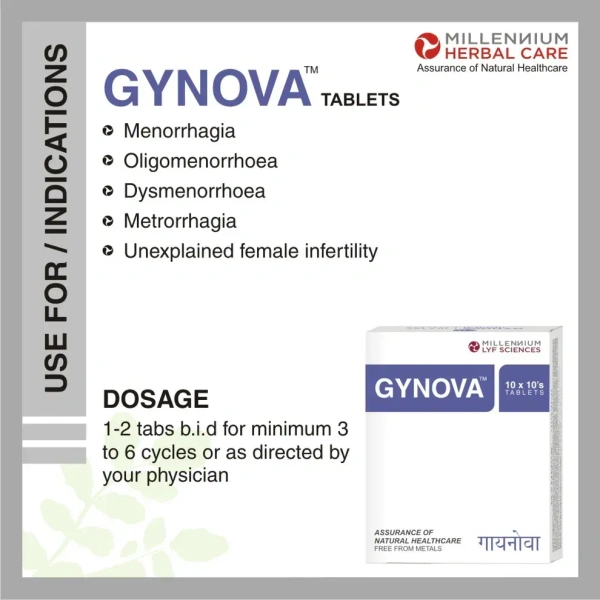 MILLENNIUM HERBALS Gynova Tablet - Millennium - 10Tablets