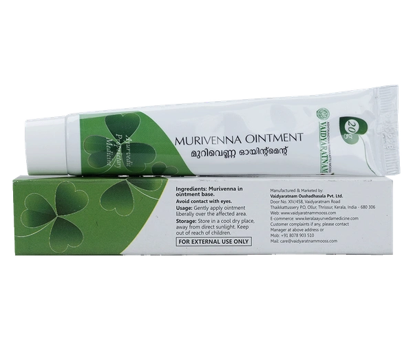 VAIDYARATHNAM Murivenna Ointment - Vaidyaratnam - 12Gm
