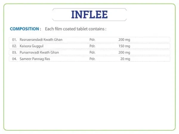 AYURCHEM PRODUCTS Inflee Tablet - Ayurchem - 20Tablet