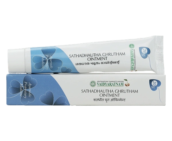 VAIDYARATHNAM Sathadhautha Grutham Ointment - Vaidyaratnam - 20Gm