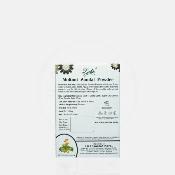LALA DAWASAZ PVT LTD Multani With Sandal - Lalas - 100Gm