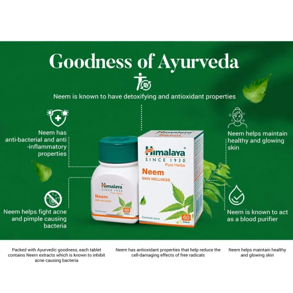 HIMALAYA DRUGS Neem Tablet - Himalaya - 60 Tablet
