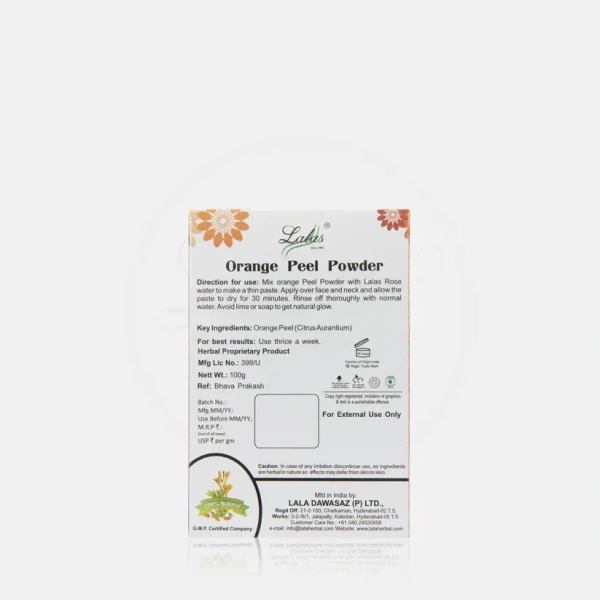 LALA DAWASAZ PVT LTD Orange Peel Powder - Lalas - 100Gm