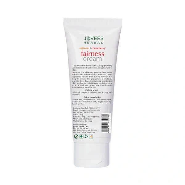 JOVEES HERBAL CARE Saffron & Bearberry Fairness Face Cream - Jovees - 60g
