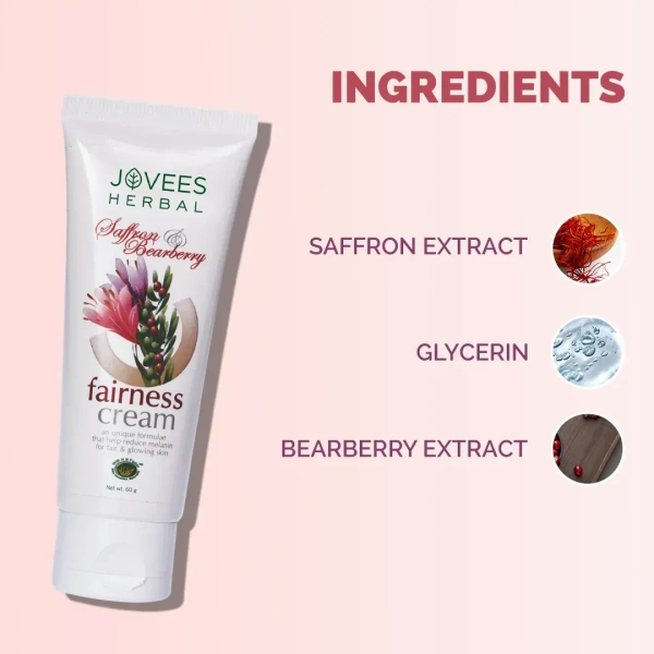 JOVEES HERBAL CARE Saffron & Bearberry Fairness Face Cream - Jovees - 60g