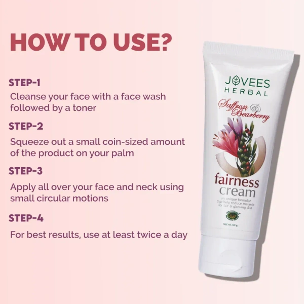 JOVEES HERBAL CARE Saffron & Bearberry Fairness Face Cream - Jovees - 60g
