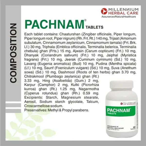 MILLENNIUM HERBALS Pachanam Tablets - Millennium - 90Tablets