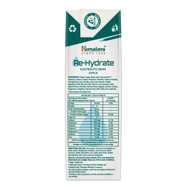 HIMALAYA DRUGS Re-Hydrate Electrolyte Drink - Himalaya - 200ml