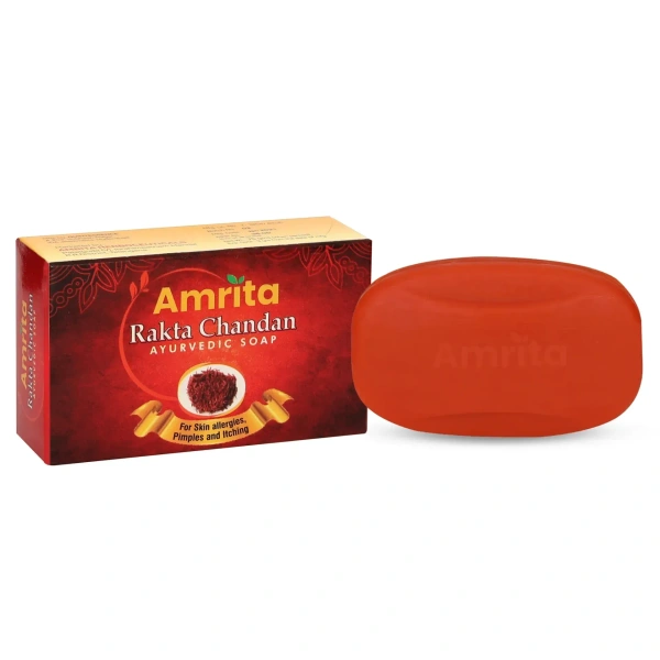 AMRITA DRUGS  Rakta Chandan Ayurvedic Soap - Amrita - 75Gm